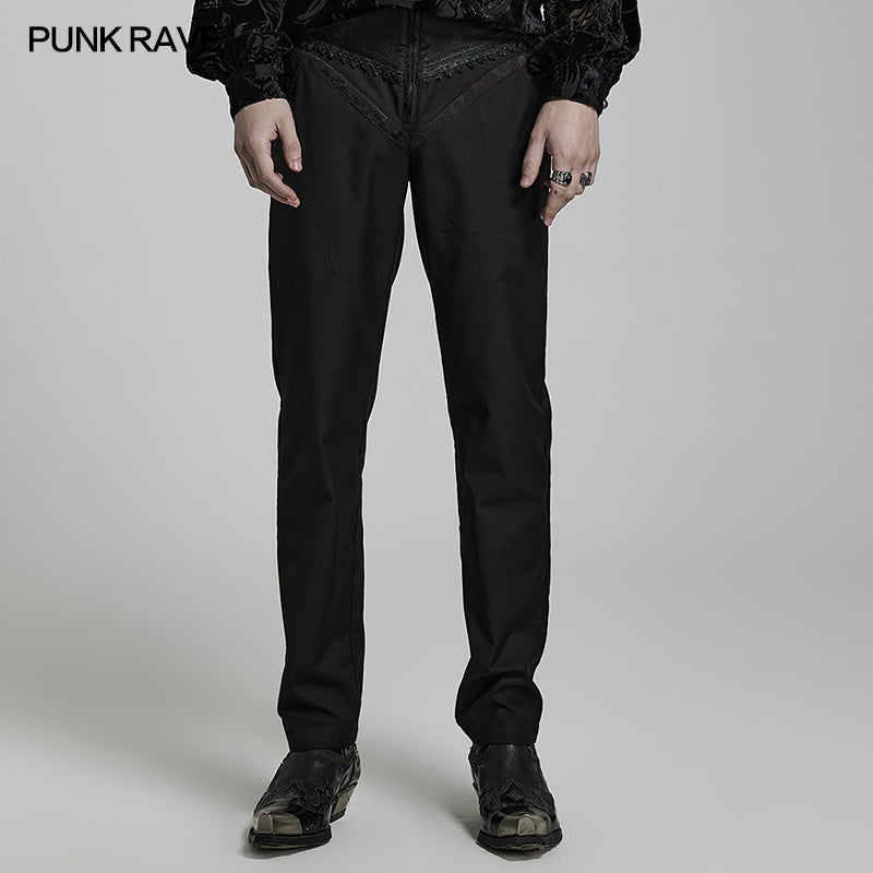 WK-559XCM Gothic regular trousers?-??Punk Rave Clothing