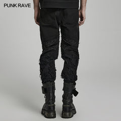 WK-561XCM Goth distressed streetwear pants?-??Punk Rave Clothing