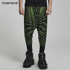 Cyber knit false two-piece trousers?-??Punk Rave Clothing