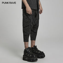 WK-571XCM Doomsday Cyberpunk Mens Cropped Trousers?-??Punk Rave Clothing
