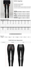 WK-574DDF Gothic Pants Mesh Panel Lace-Up Faux Leather Leggings