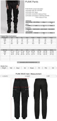 WK-591DQM Mens black Cargo Punk Pants with Rivet Details?-??Punk Rave Clothing
