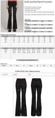 WK-595XCF Gothic Flared Pants with Mesh Cutouts and Pointed Details?-??Punk Rave Clothing