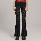 WK-595XCF Gothic Flared Pants with Mesh Cutouts and Pointed Details?-??Punk Rave Clothing