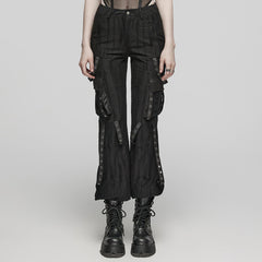 WK-596XCF Edgy Gothic Punk Pants with Straps and Buckle Details?-??Punk Rave Clothing