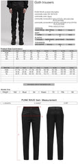 WK-601XCM Gothic Slim Fit black Pants With Lace Details?-??Punk Rave Clothing