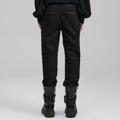 WK-601XCM Gothic Slim Fit black Pants With Lace Details?-??Punk Rave Clothing