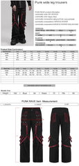 WK-602XCM Gothic Punk Pants with Red Strap Rivet Detailing?-??Punk Rave Clothing