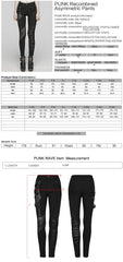WK-603XCF Gothic Asymmetric Punk Pants with Mesh and Buckle Details?-??Punk Rave Clothing