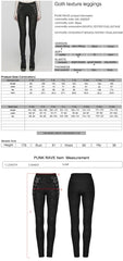 WK-605DDF Gothic Pants Lace Detail High-Waist Slim-Fit Textured Leggings?-??Punk Rave Clothing