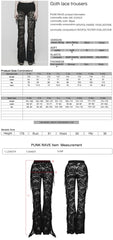 WK-610XCF Elegant Lace Flare Gothic Pants with Fringe Detailing?-??Punk Rave Clothing