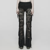 WK-610XCF Elegant Lace Flare Gothic Pants with Fringe Detailing?-??Punk Rave Clothing