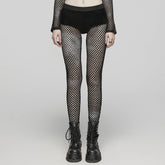 WK-617DDF Edgy Fishnet Punk Pants with Elastic Fit Design?-??Punk Rave Clothing