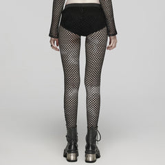 WK-617DDF Edgy Fishnet Punk Pants with Elastic Fit Design?-??Punk Rave Clothing