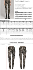 WK-623DDF Grunge Camouflage Punk Pants with Textured Layered Design?-??Punk Rave Clothing