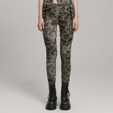 WK-623DDF Grunge Camouflage Punk Pants with Textured Layered Design?-??Punk Rave Clothing
