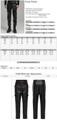 WK-624PCM Mens Slim Fit black Faux Leather Punk Pants?-??Punk Rave Clothing