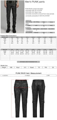 WK-631NCM Edgy black Gray Slim-Fit Punk Pants with Lace Details?-??Punk Rave Clothing