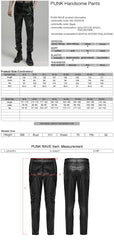 WK-633XCM Gothic Moto Punk Pants with Rivets and Mesh Accents?-??Punk Rave Clothing
