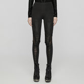 WK-653DDF Gothic Lace-Embroidered Slim-Fit Elastic High-Waisted Pants?-??Punk Rave Clothing