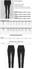 WK-654XCF Slim-Fit black Elastic Punk Pants with Buckle Details?-??Punk Rave Clothing