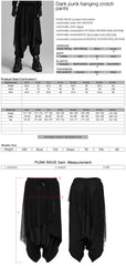WK-662XCM Gothic Drop Crotch Mesh Layered Punk Pants?-??Punk Rave Clothing