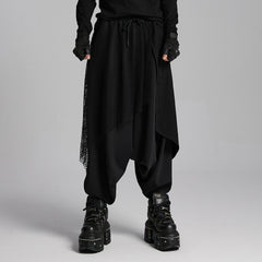 WK-662XCM Gothic Drop Crotch Mesh Layered Punk Pants?-??Punk Rave Clothing