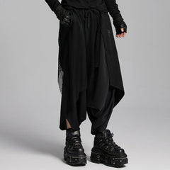 WK-662XCM Gothic Drop Crotch Mesh Layered Punk Pants?-??Punk Rave Clothing