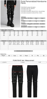 WK-664XCM Edgy Punk Pants with Straps and Buckles Design