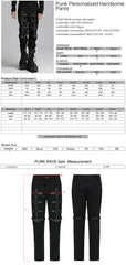WK-664XCM Edgy Punk Pants with Straps and Buckles Design