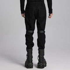WK-664XCM Edgy Punk Pants with Straps and Buckles Design
