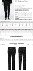 WK-673XCM Gothic Pants Velvet Damask Print Retro Embellished Trim Design