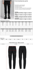 WK-674XCM Steampunk Goth Eyelet Accent Slim-Fit Punk Pants?-??Punk Rave Clothing