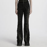 WK-678NCF Edgy Spike Studded Gothic Punk Pants Statement Style