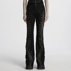 WK-678NCF Edgy Spike Studded Gothic Punk Pants Statement Style