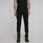 WK-706NCM Mens Distressed Cargo Punk Pants with Tactical Style Pockets