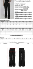 WK-707XCM Edgy Distressed Black Punk Pants with Strap Details