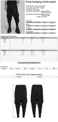 WK-716DQM Gothic Street Style Black Punk Pants with Chain Details