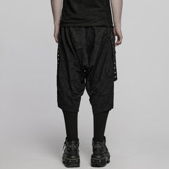 WK-716DQM Gothic Street Style Black Punk Pants with Chain Details