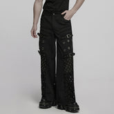 WK-721XCM Mens Grommet Buckle Strap Punk Pants Gothic Style Fashion