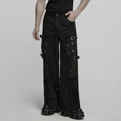WK-721XCM Mens Grommet Buckle Strap Punk Pants Gothic Style Fashion