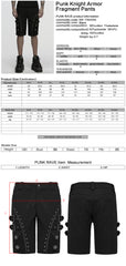 WK-735XDM Mens Gothic Buckle Studded Cargo Punk Pants Shorts