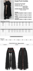 WK-741PDF Gothic Layered Tulle Punk Skirt with Fishnet Detail