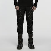 WK-752XCM Mens Riveted Mesh Accent Punk Pants