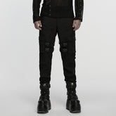 WK-754XCM Gothic Buckle Cargo Punk Pants with Straps Design