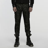 WK-755XCM Edgy Buckled Punk Pants with Distressed Gothic Aesthetic