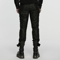 WK-755XCM Edgy Buckled Punk Pants with Distressed Gothic Aesthetic