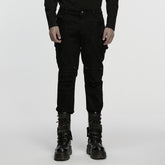 WK-756XCM Urban Edge Black Tactical Punk Pants with Quilted Panels