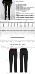 WK-757XCM Gothic Pants Embellished Black Slim Fit