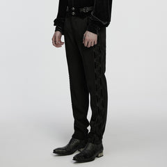 WK-757XCM Gothic Pants Embellished Black Slim Fit